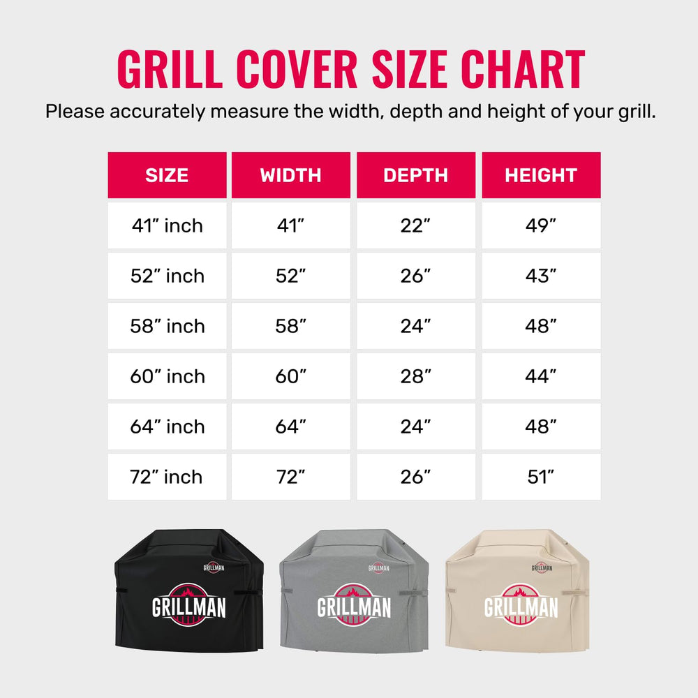 Side view of Grillman Premium Grill Cover 60 Inch