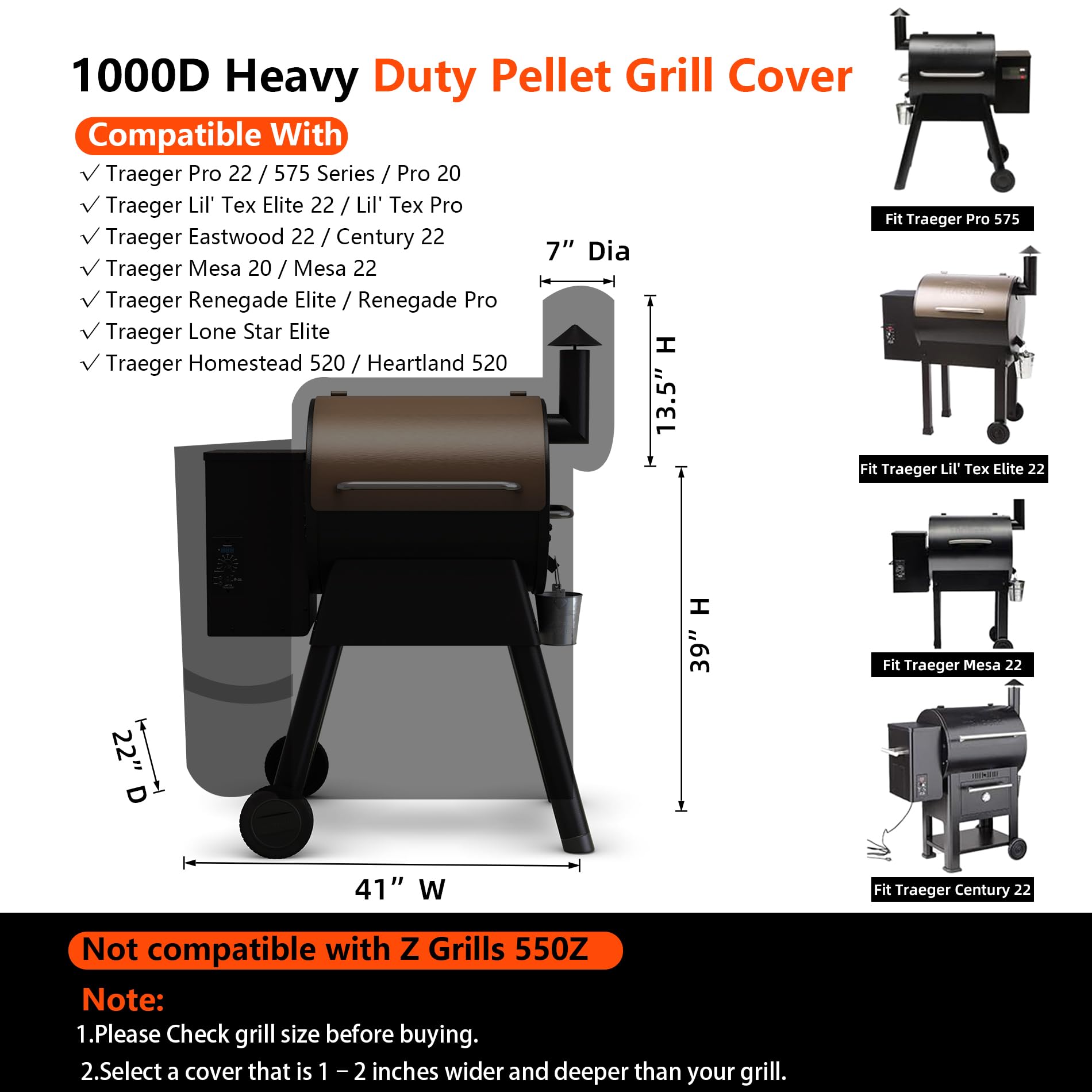 Side view of GuardKove Grill Cover with zipper design