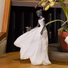 Side view of Guichifun Fairy Statue showing leaf texture