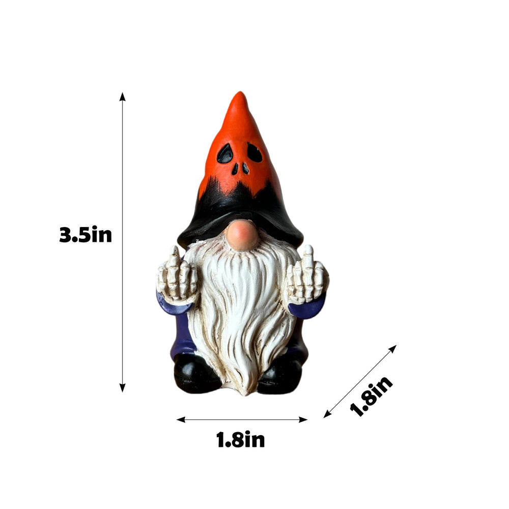 Side view of Halloween Gnome Statue showcasing details