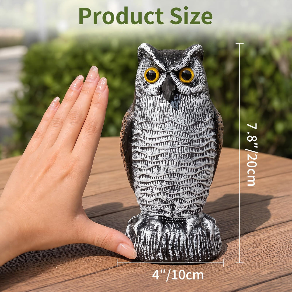 Side view of hand-painted OFFO owl garden decor