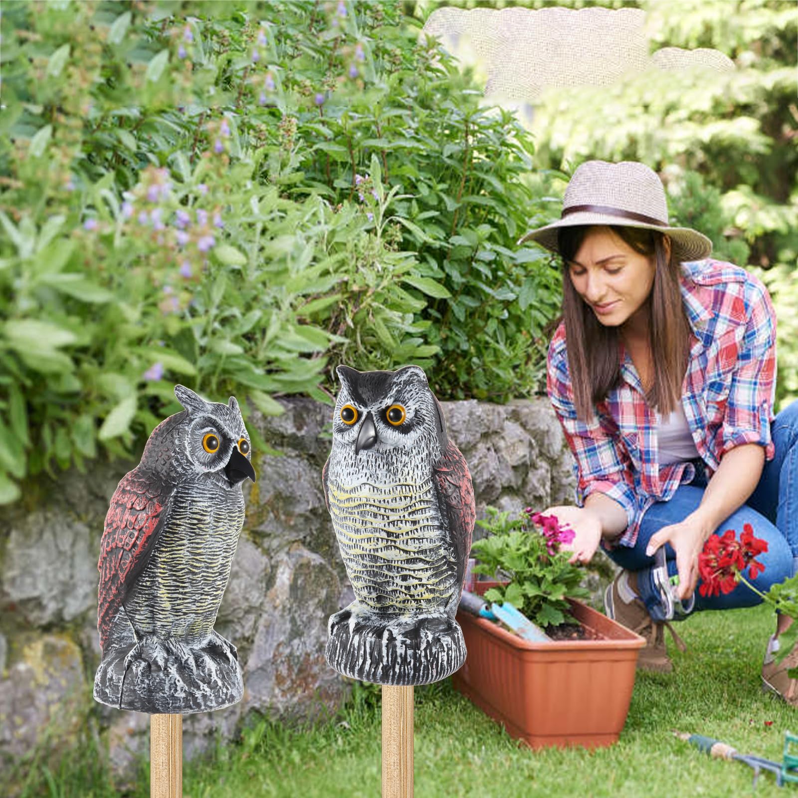 Side view of Hedoc Owl Decoy showcasing its realistic design