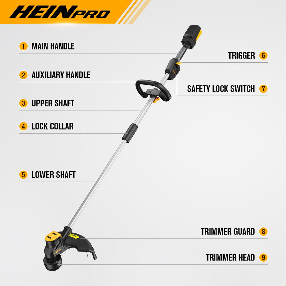 Side view of HEINPRO Cordless Weed Wacker