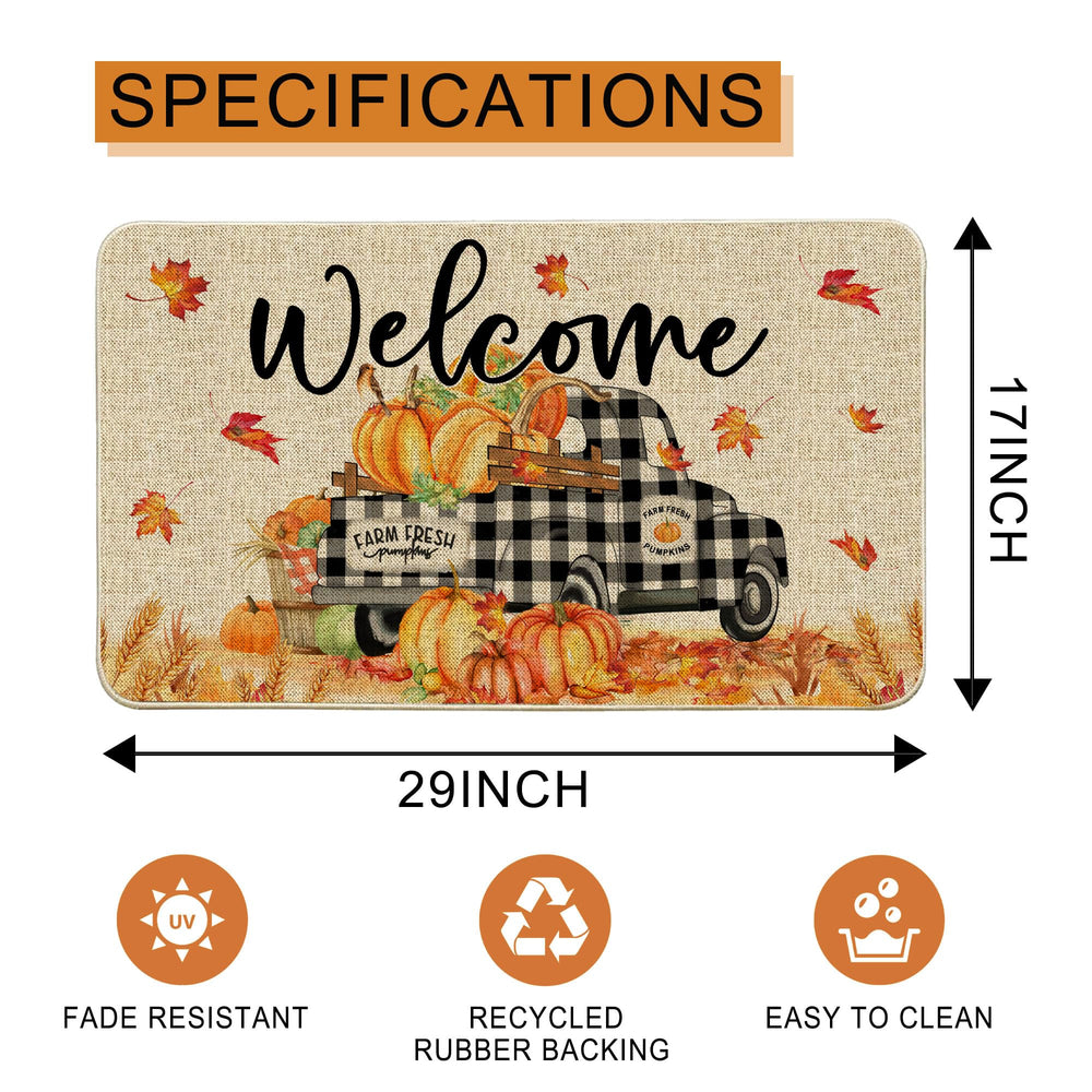 Side view of Hexagram Fall Door Mat demonstrating low profile