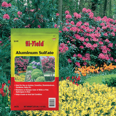Side view of Hi-Yield Aluminum Sulfate showing label details