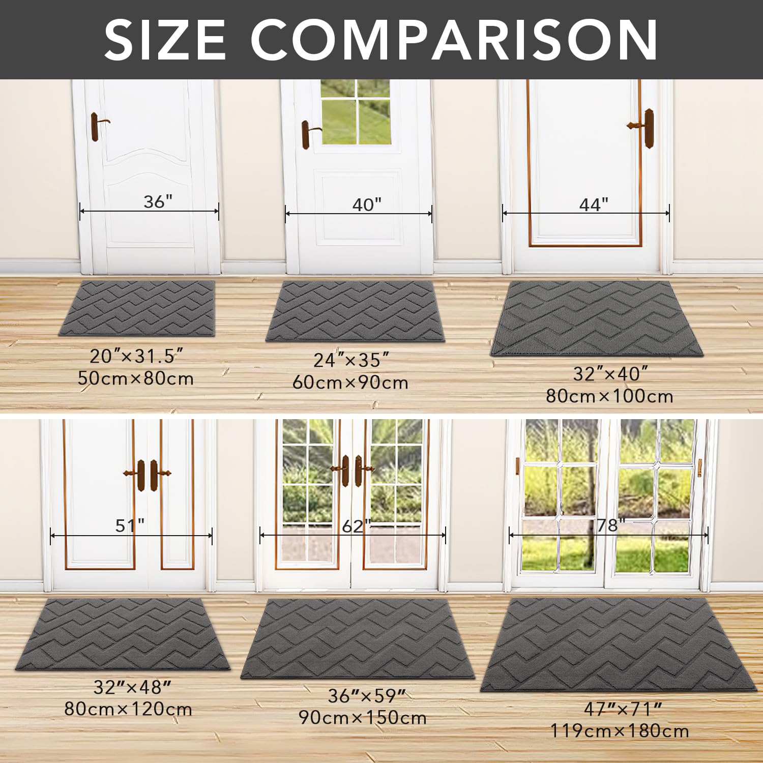 side view of hicorfe Indoor Doormat showing low profile