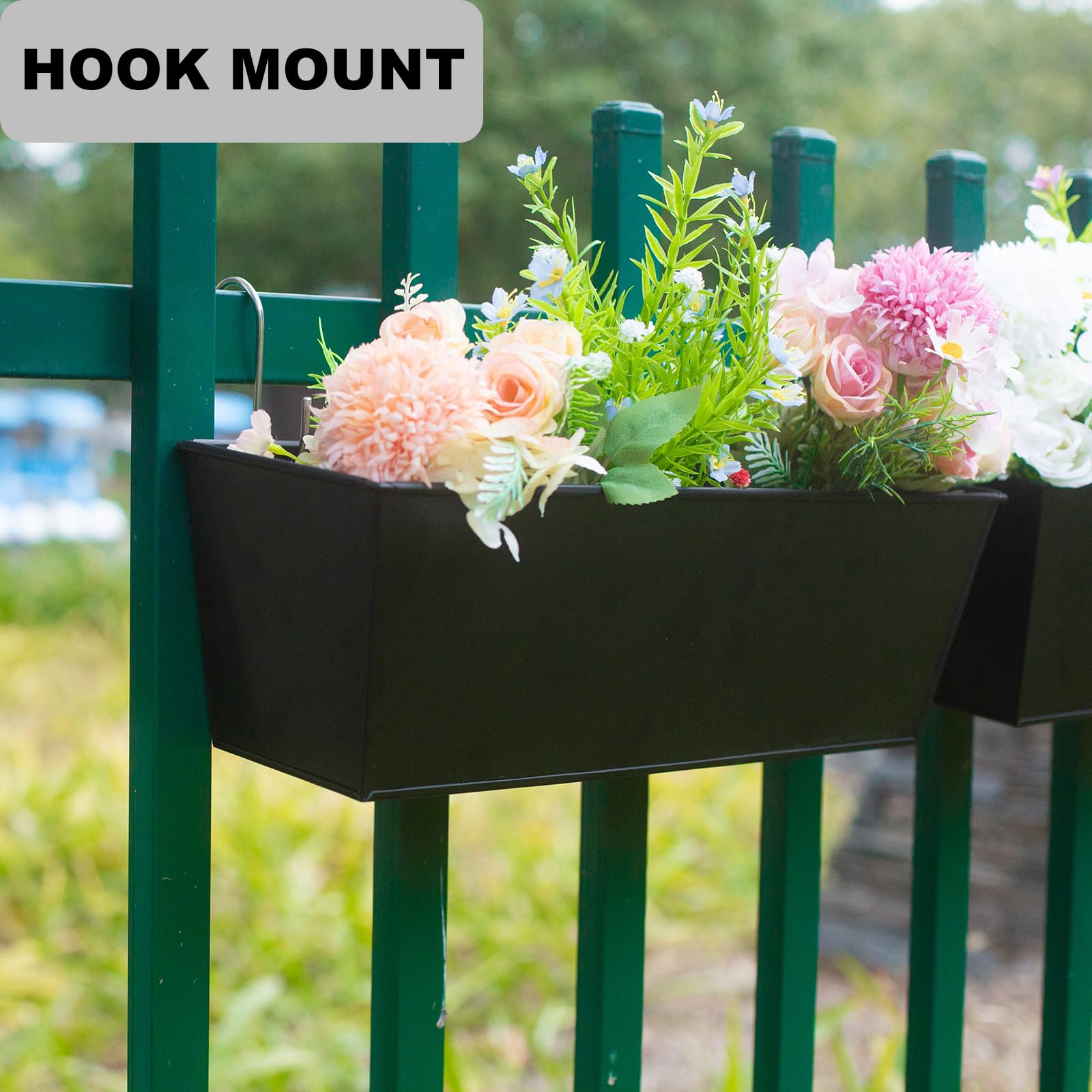 Side view of Holensun wall planter mounted on a fence