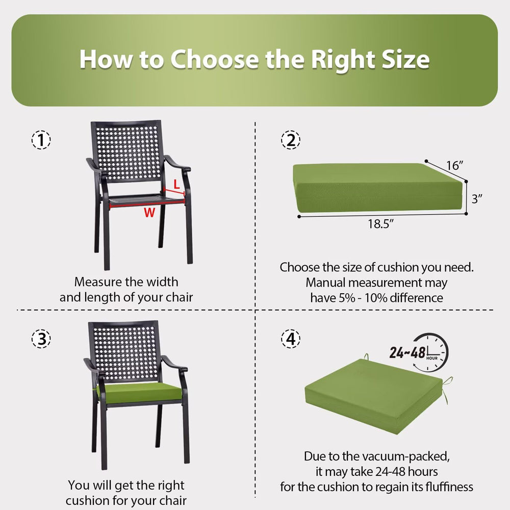 Side view of HOMELYSIAN outdoor chair cushion showing thickness