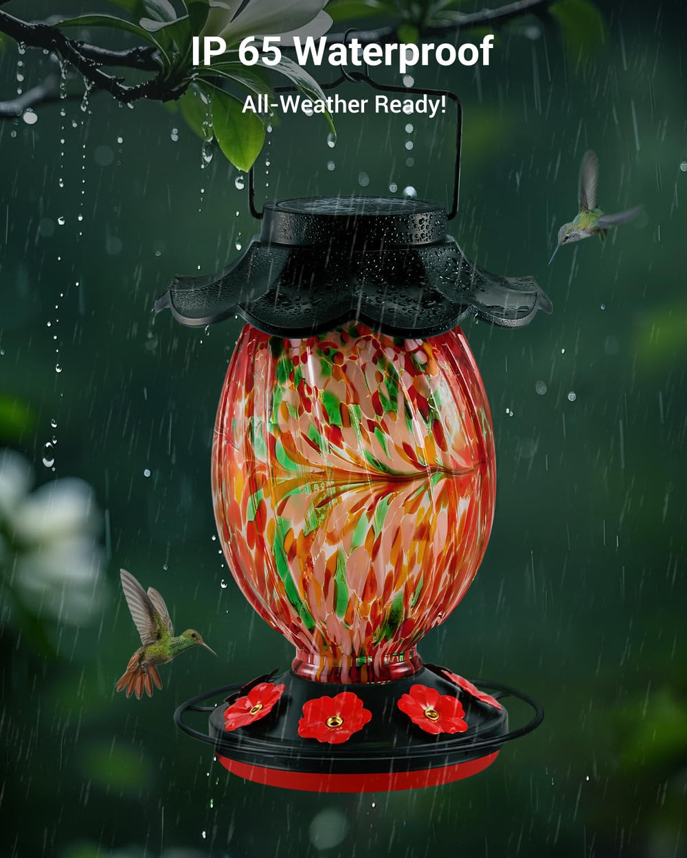 Side view of HouseSapp Solar Hummingbird Feeder