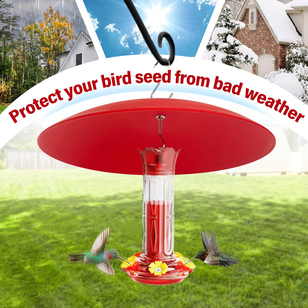 Side view of Hummingbird Feeder Dome Guard installation