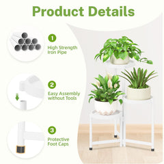 Side view of iDavosic.ly 3 Tier Folding Plant Stand
