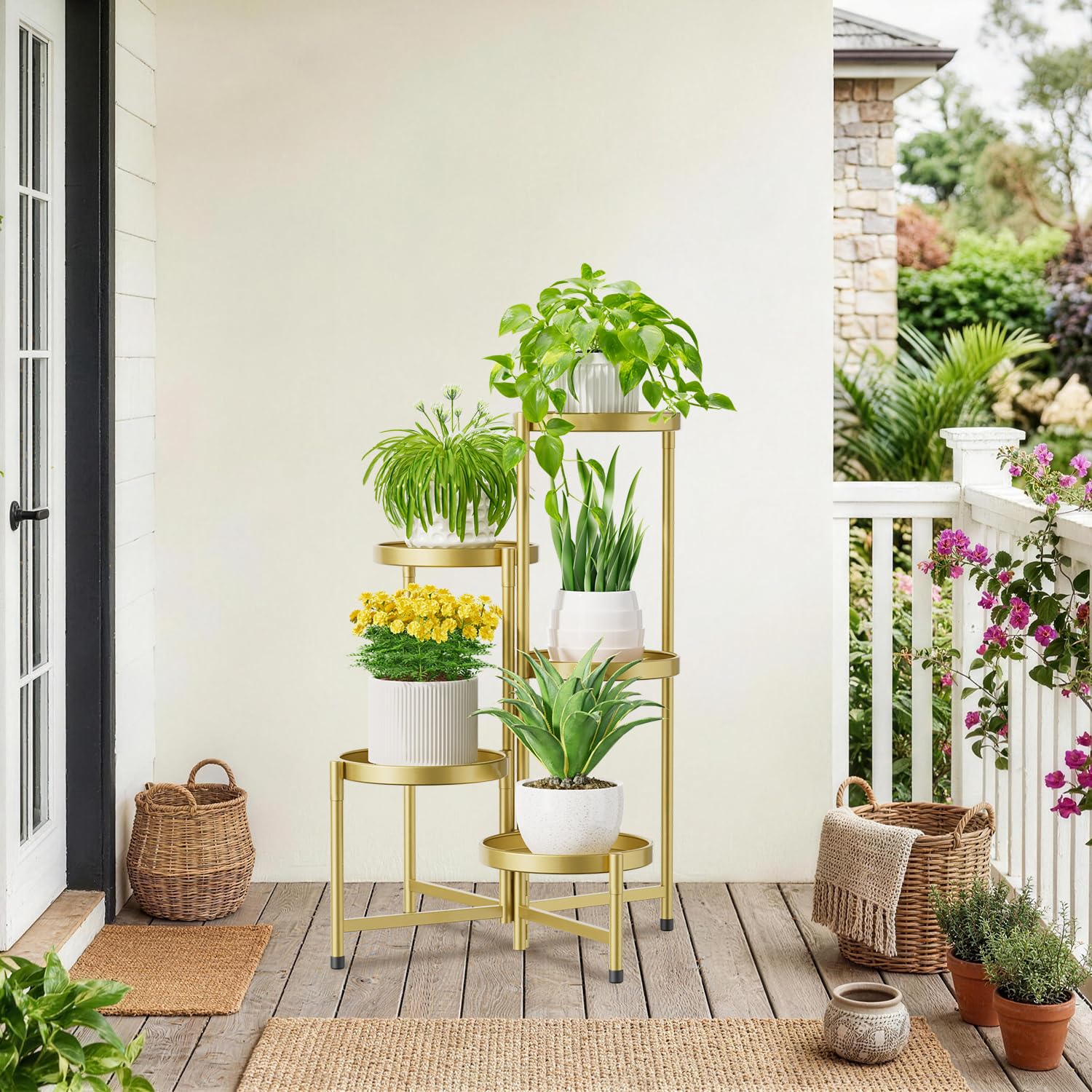 Side view of iDavosic.ly 5 Tier Plant Stand