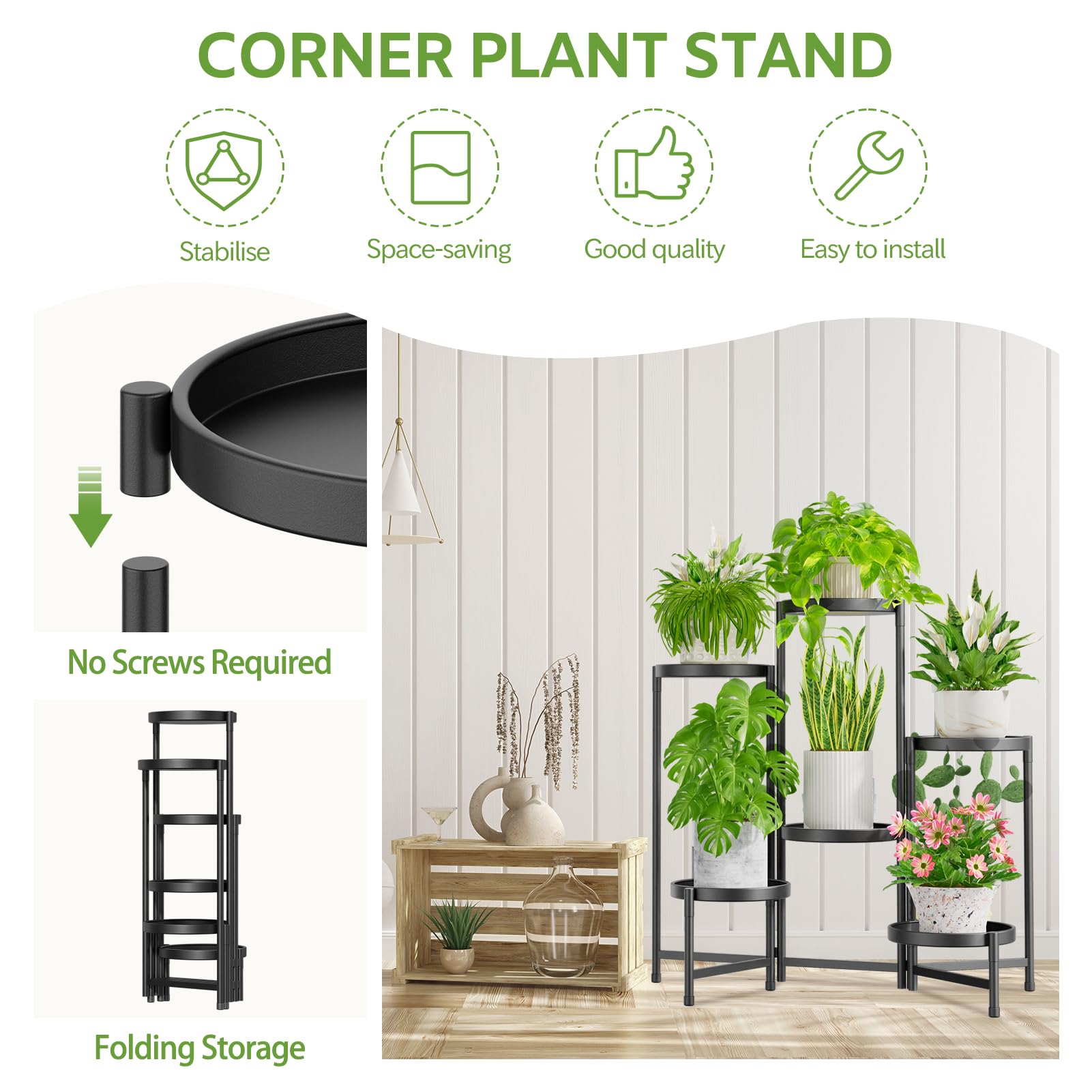 Side view of iDavosic.ly 6 tier plant stand