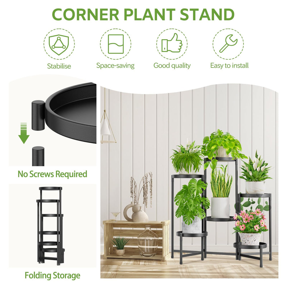 Side view of iDavosic.ly 6 tier plant stand