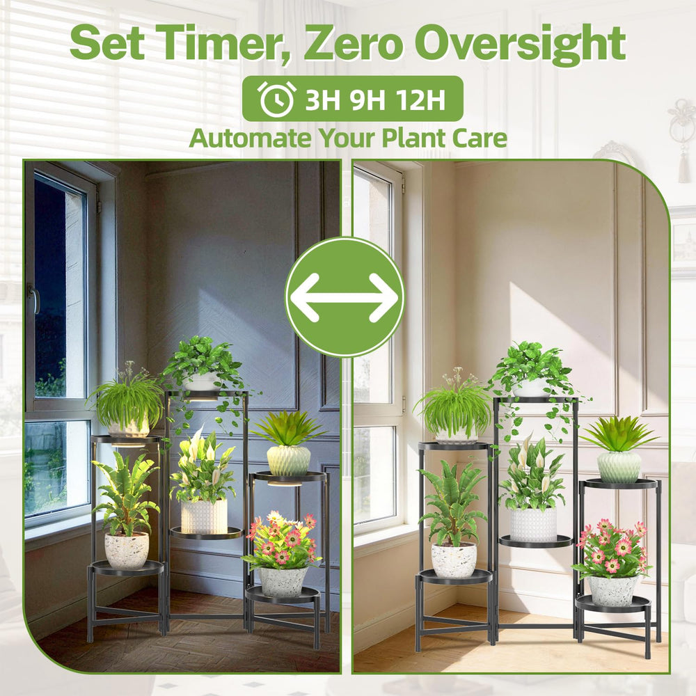Side view of iDavosic.ly Plant Stand with plants displayed