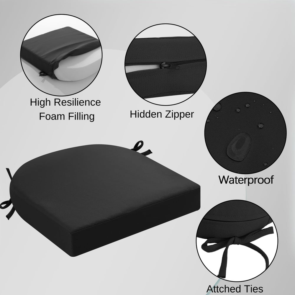 side view of idee-home 19x19 outdoor chair cushions