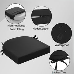 side view of idee-home 19x19 outdoor chair cushions