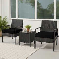 side view of idee-home outdoor chair cushions with ties