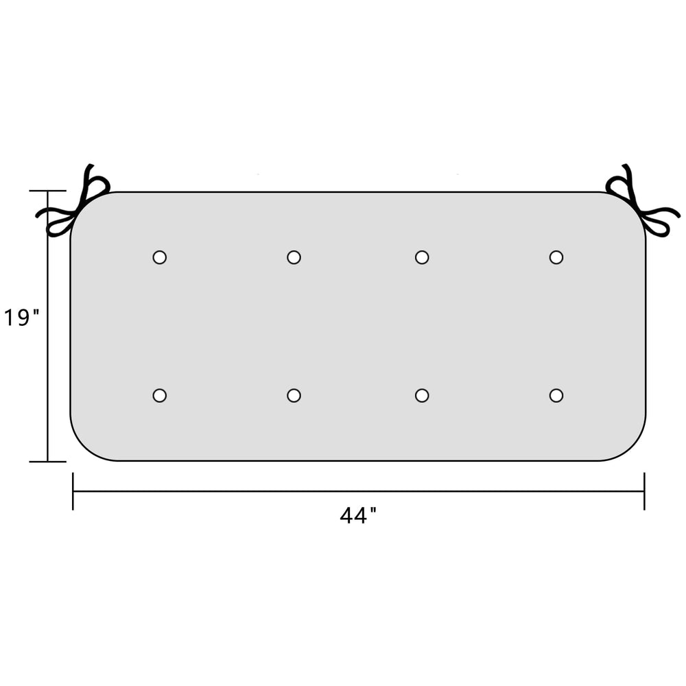 Side view of INFBLUE Outdoor Tufted Bench Cushion showing thickness
