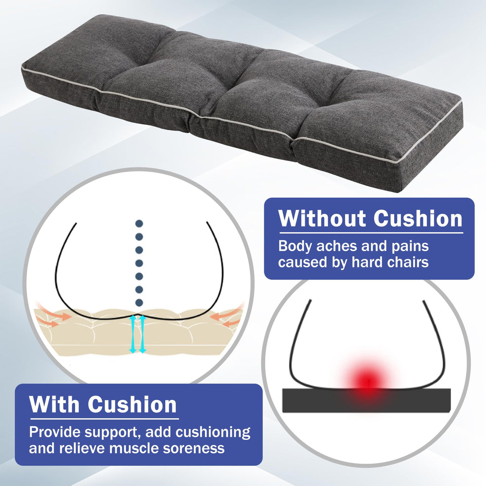 Side view of IPYNBAP Bench Cushion showing thickness
