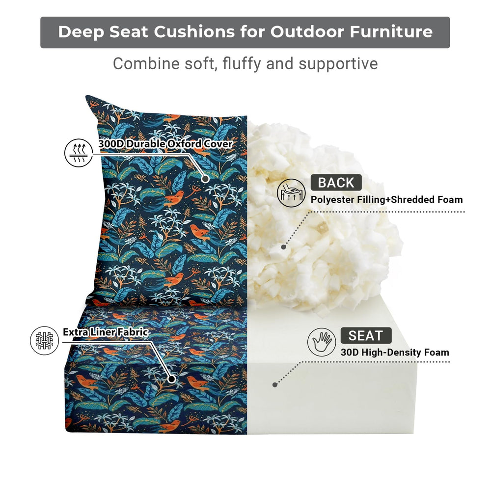 Side view of IPYNBAP Outdoor Seat Cushion with piped edges