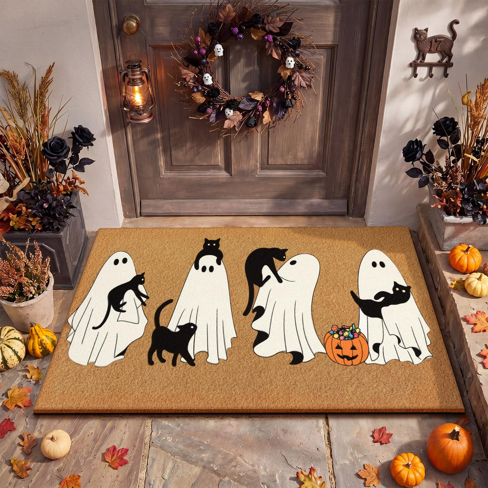 Side view of Jenaai Halloween Doormat highlighting its rectangular shape