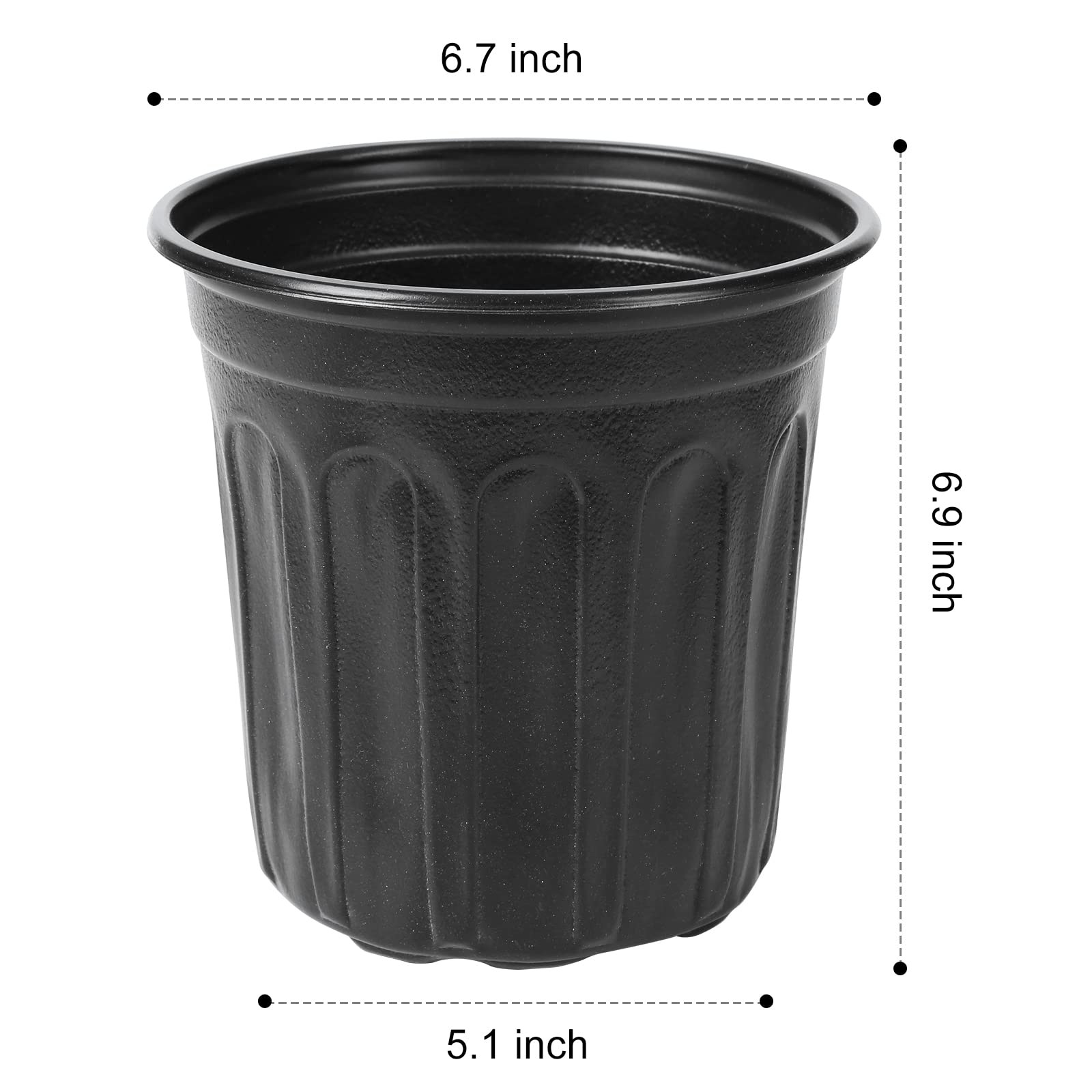 Side view of JERIA 1 Gallon Nursery Pot showing black colour