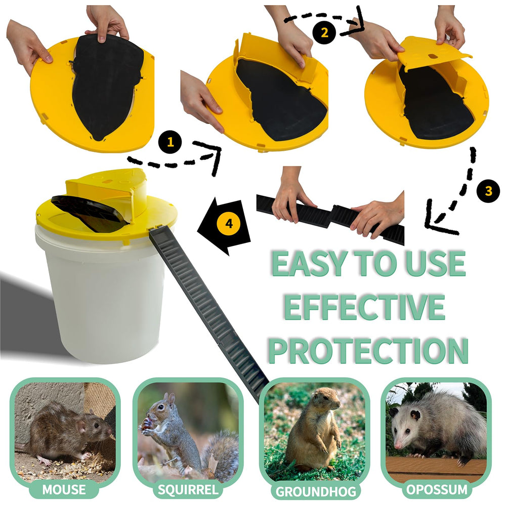 Side view of Jhovunetharq mouse trap bucket lid