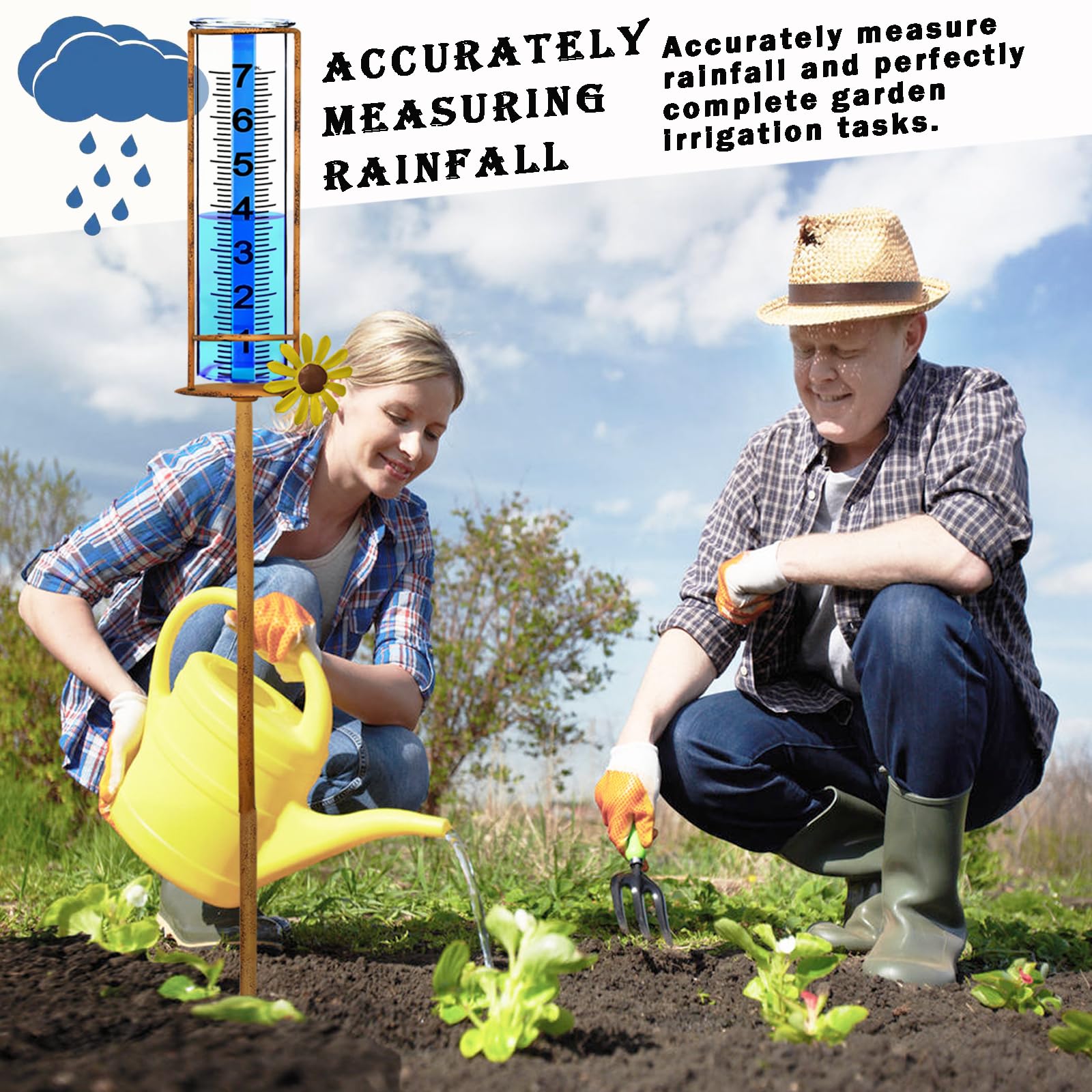 Side view of JMBay rain gauge displaying height adjustment