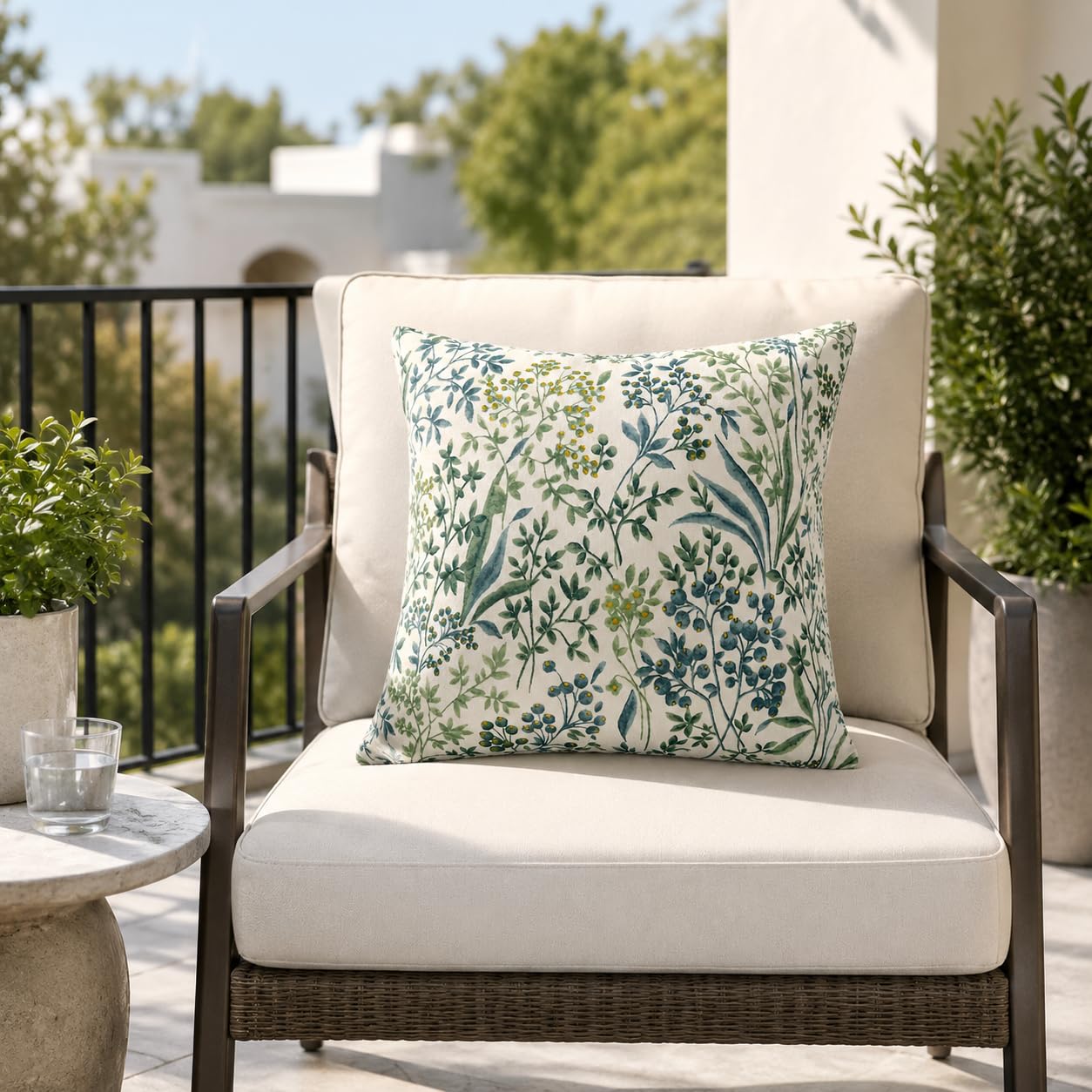 Side view of JMKaixin yellow gains outdoor pillow