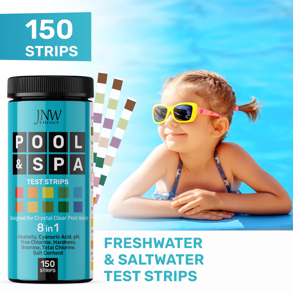 Side view of JNW Direct Pool Test Strips packaging