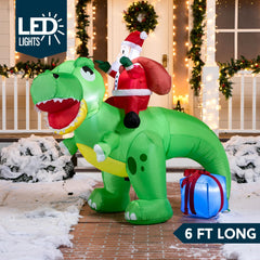 Side view of Joiedomi inflatable dinosaur decoration