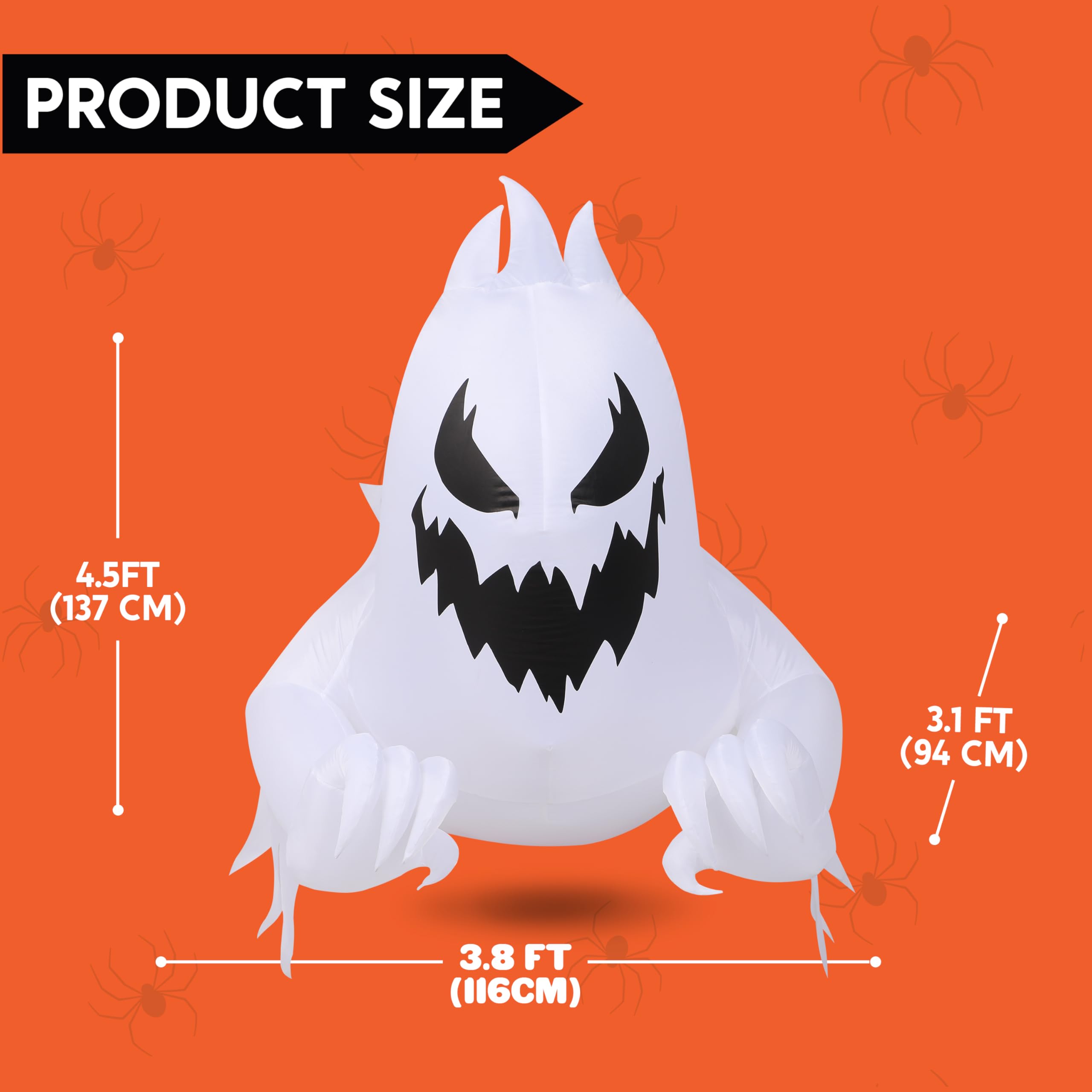 Side view of Joiedomi inflatable ghost decoration