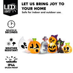Side view of Joiedomi inflatable pumpkin ghost cat