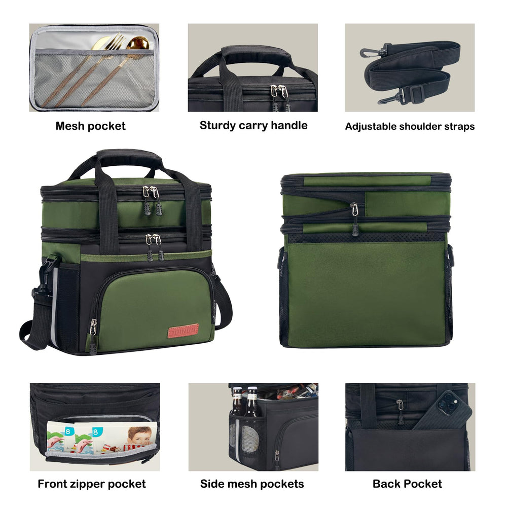 Side view of JOINGO Tactical Lunch Box with mesh pockets