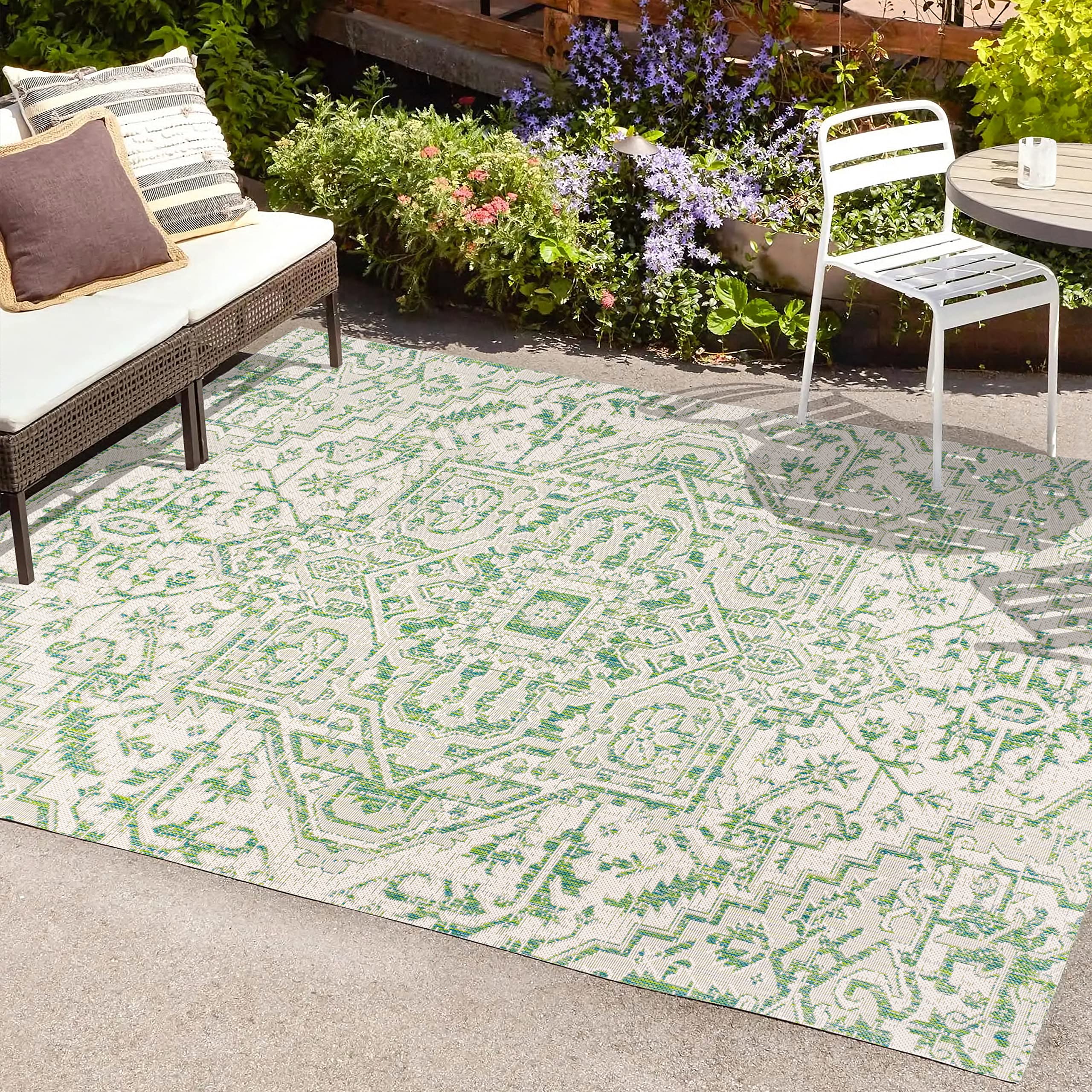 Side view of JONATHAN Y Boho Medallion Area Rug 3'1" x 5'