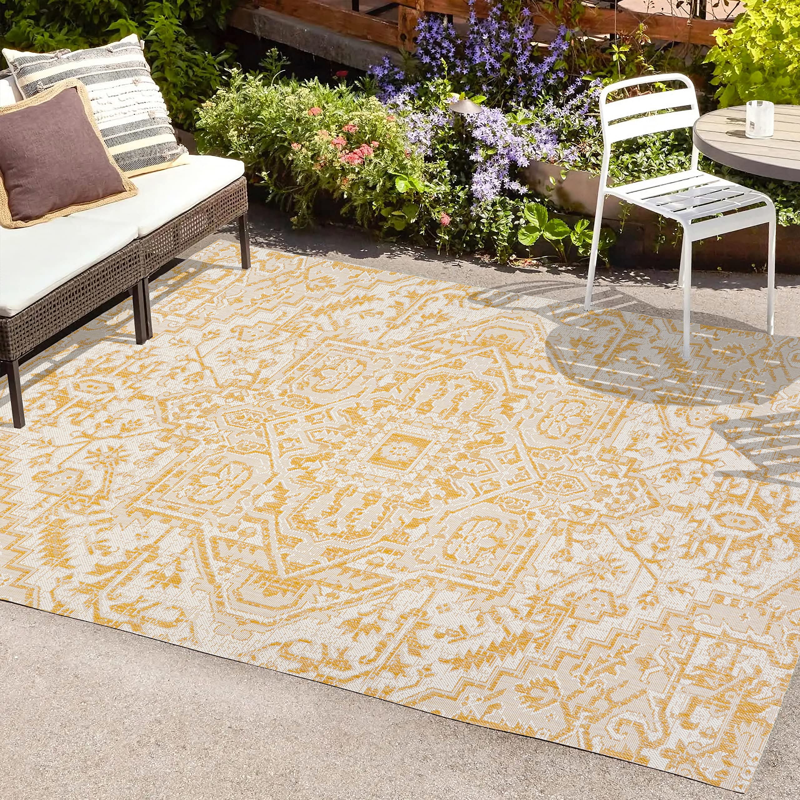 Side view of JONATHAN Y Boho Medallion Area Rug
