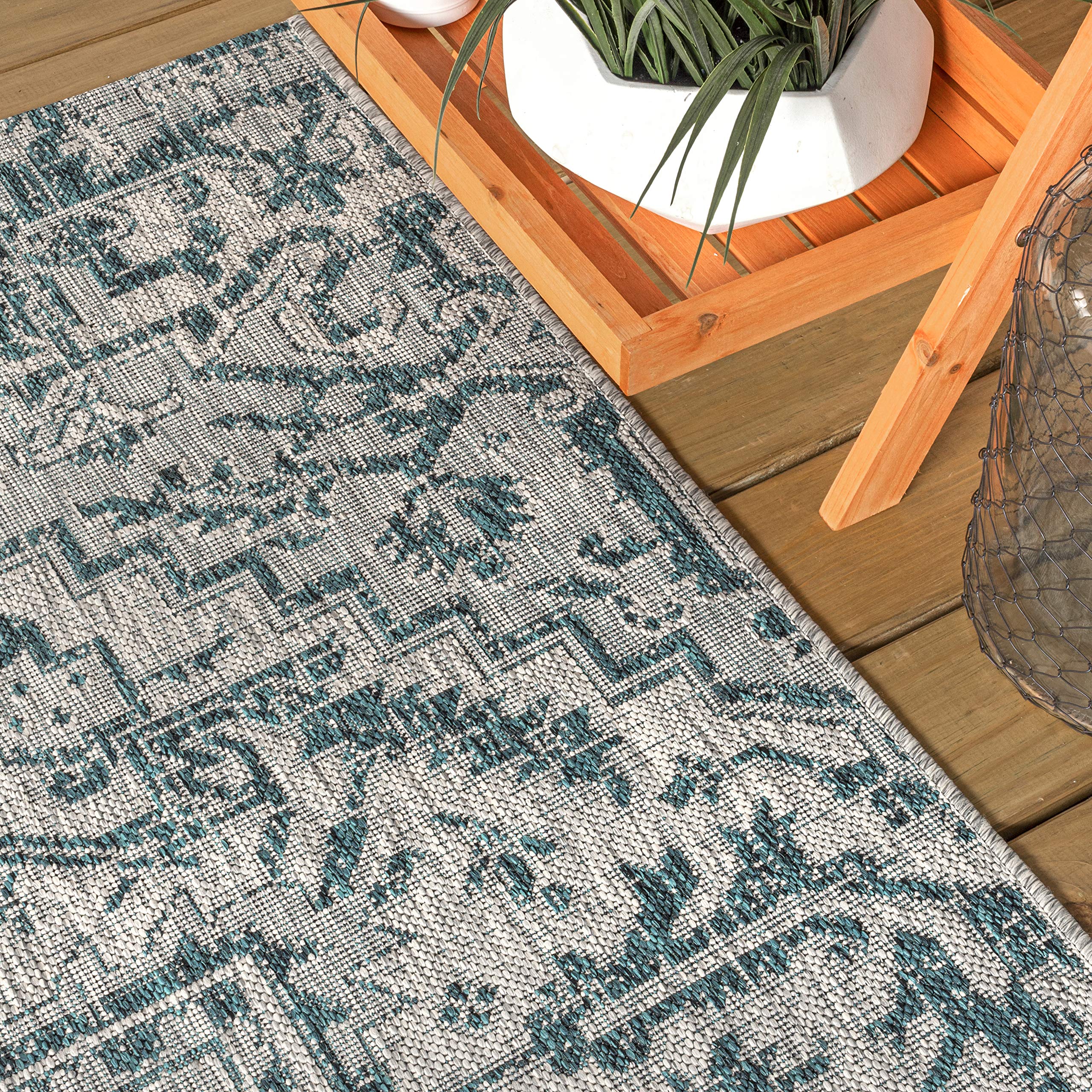 Side view of JONATHAN Y Boho Medallion Runner Rug 2'2"x10'