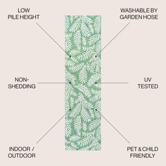 Side view of JONATHAN Y Palm Frond Runner Rug showcasing texture
