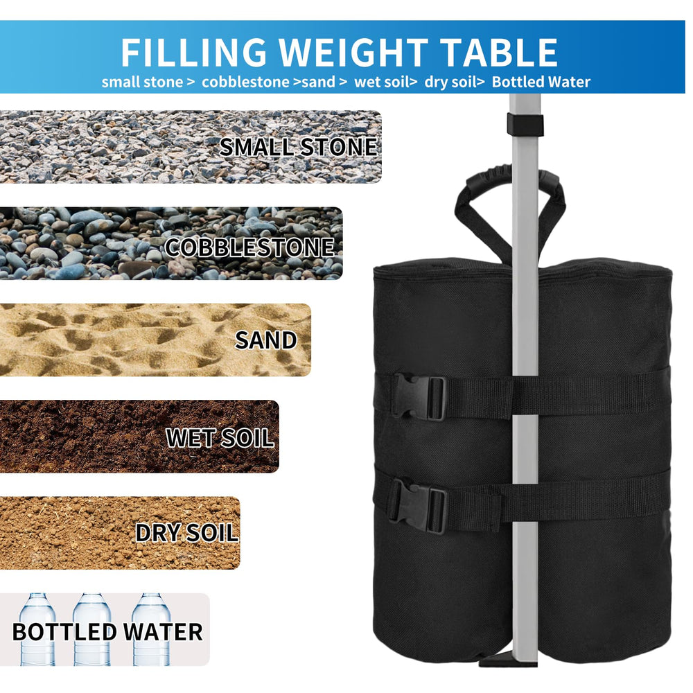 Side view of Jorohiker Canopy Weights Sandbags