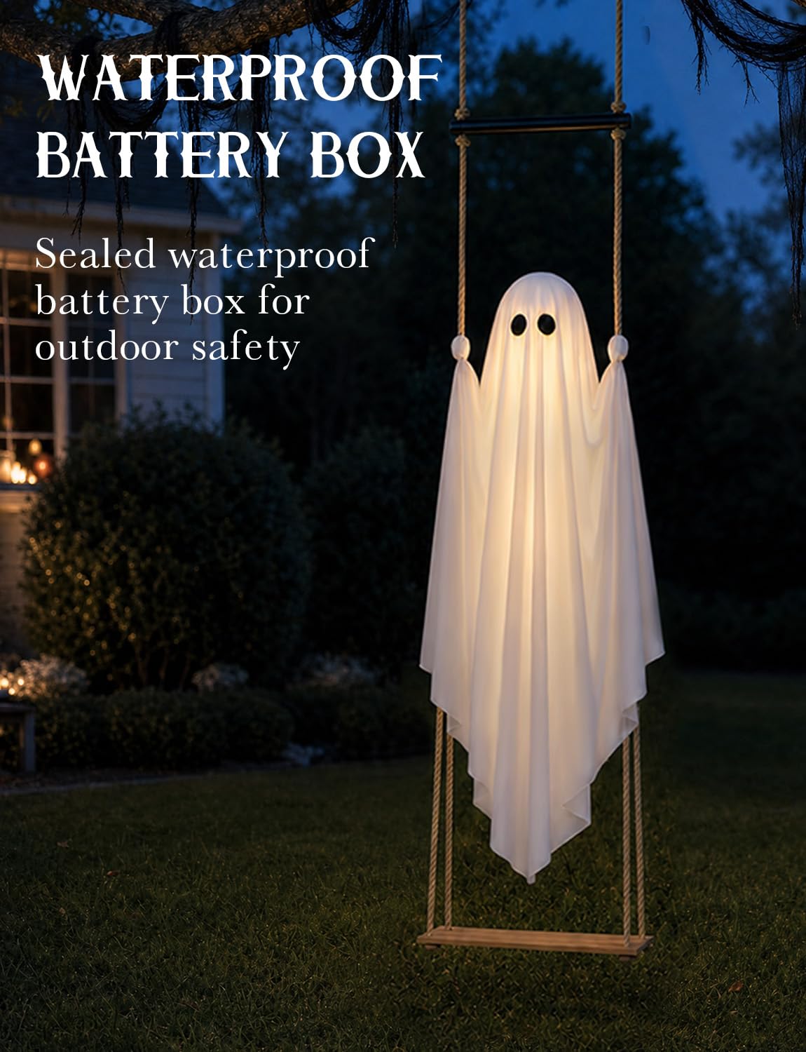Side view of Joyehome ghost with lights