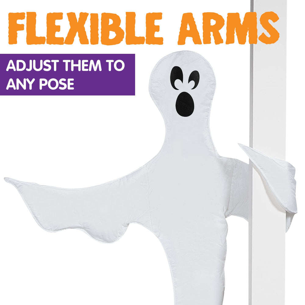 Side view of JOYIN Halloween ghost decoration on a tree