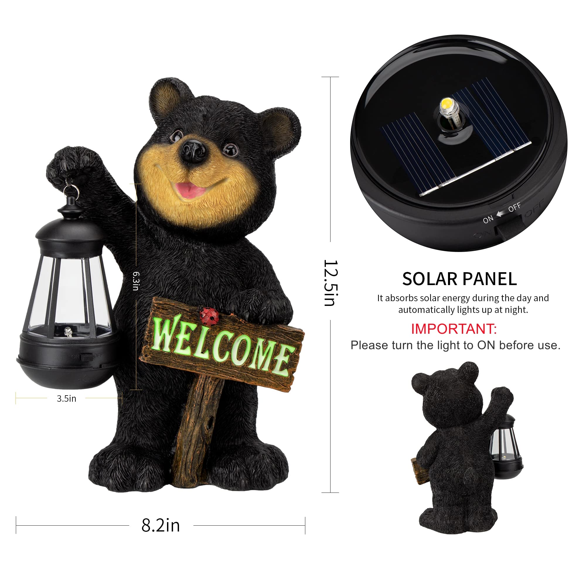Side view of Juegoal Garden Bear Statue in a garden setting