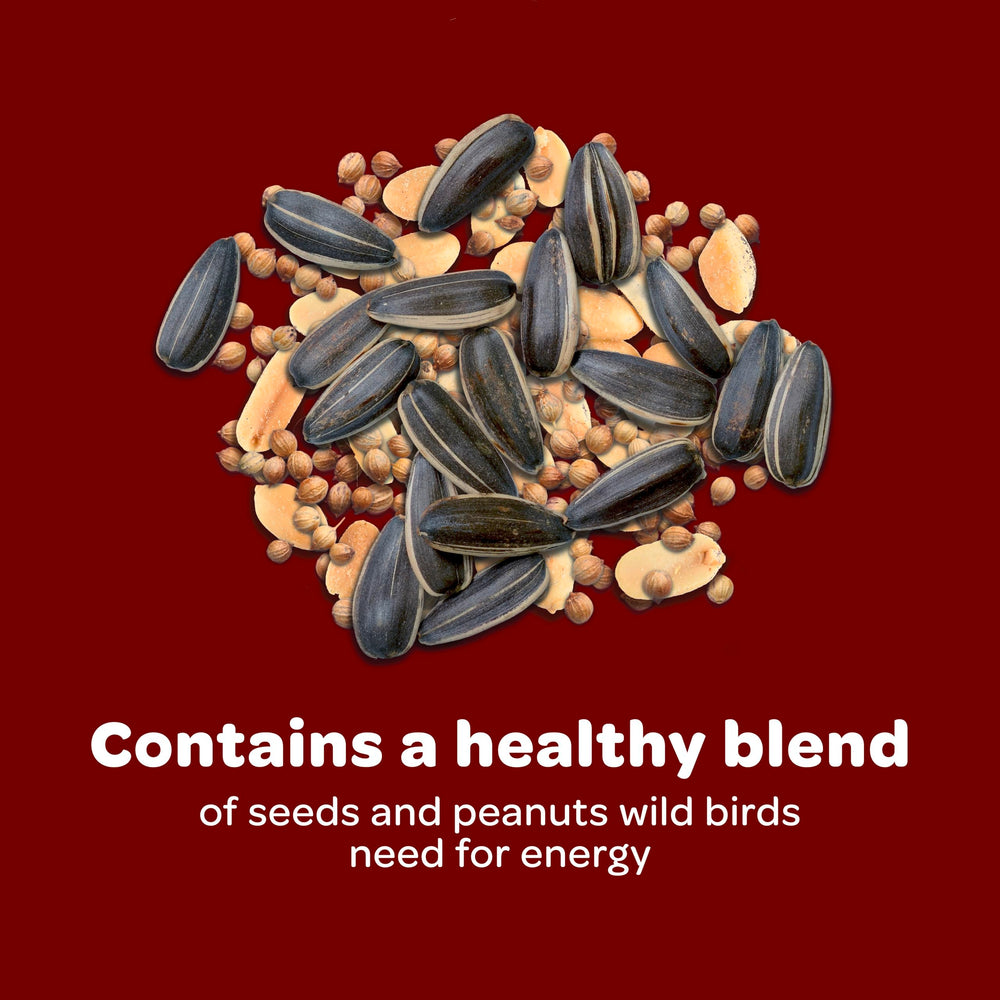 Side view of Kaytee Songbird Blend Bird Seed bag displaying nutritional info