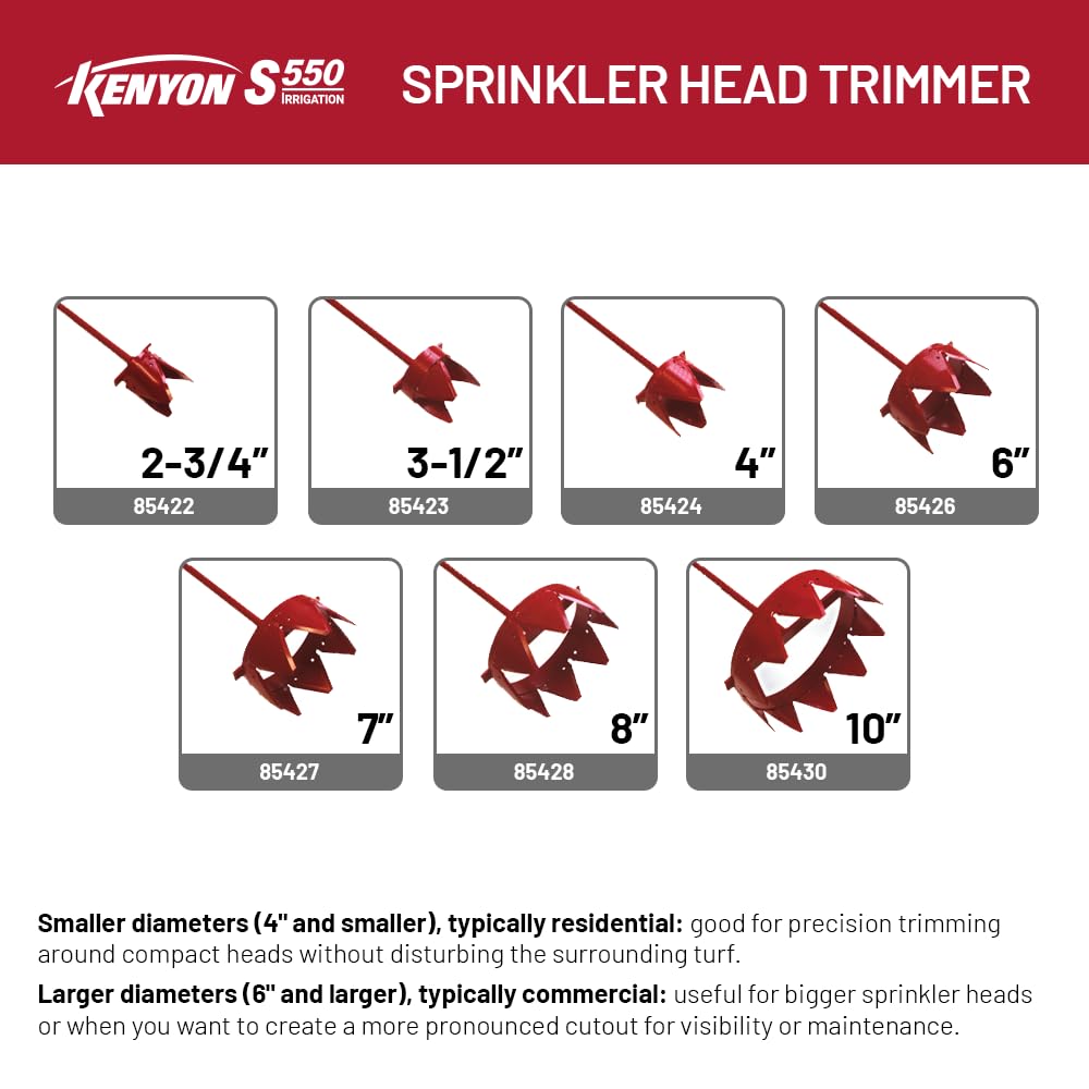 Side view of Kenyon Sprinkler Head Trimmer showing 33" handle