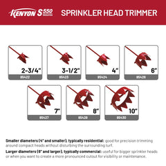Side view of Kenyon Sprinkler Head Trimmer showing 33" handle
