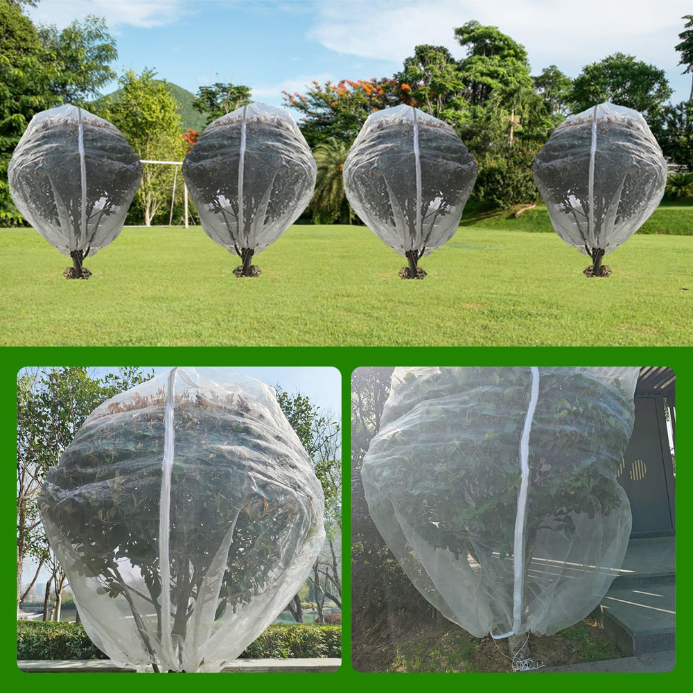 Side view of KEOHOLI fruit tree netting bag with zipper