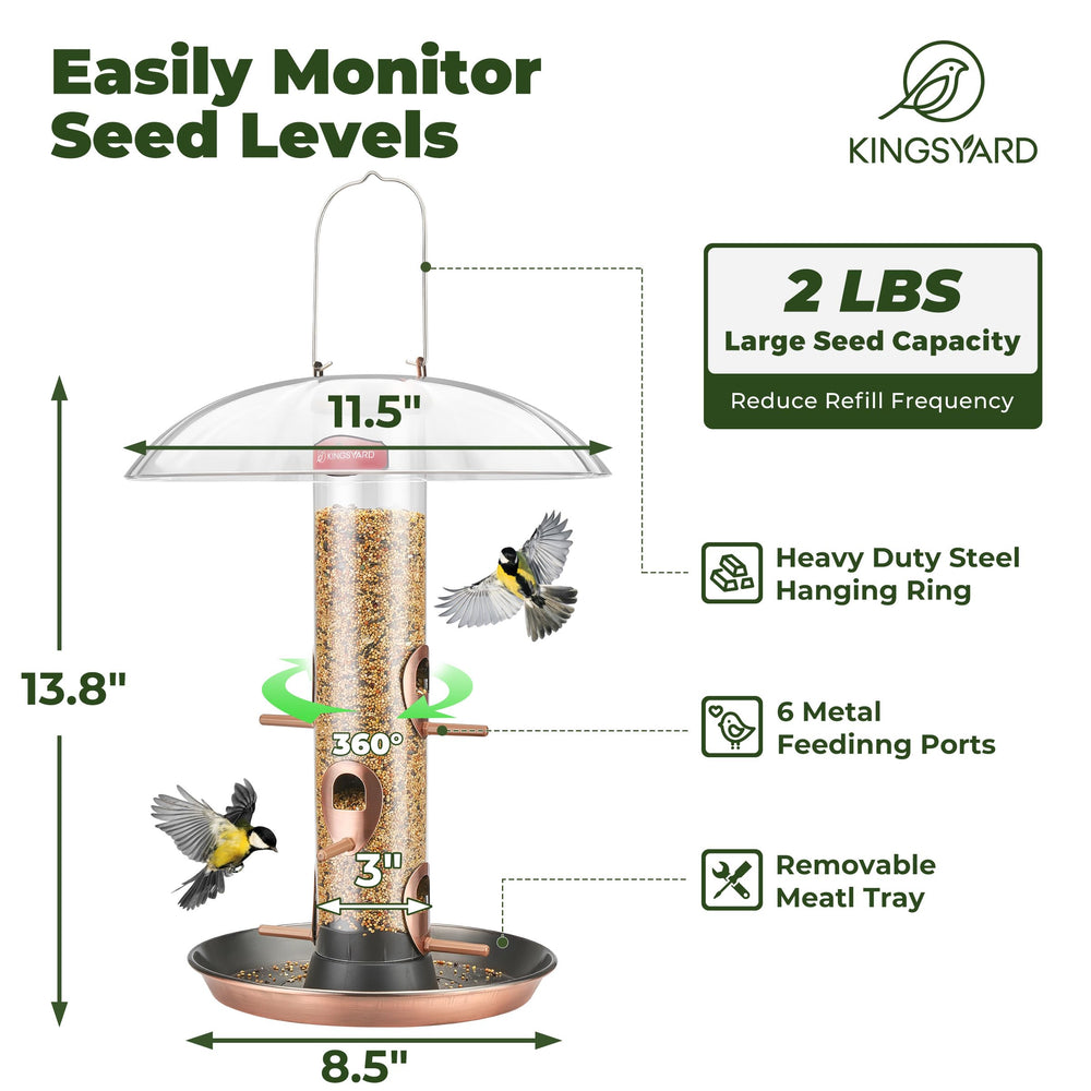 Side view of Kingsyard bird feeder showing metal construction