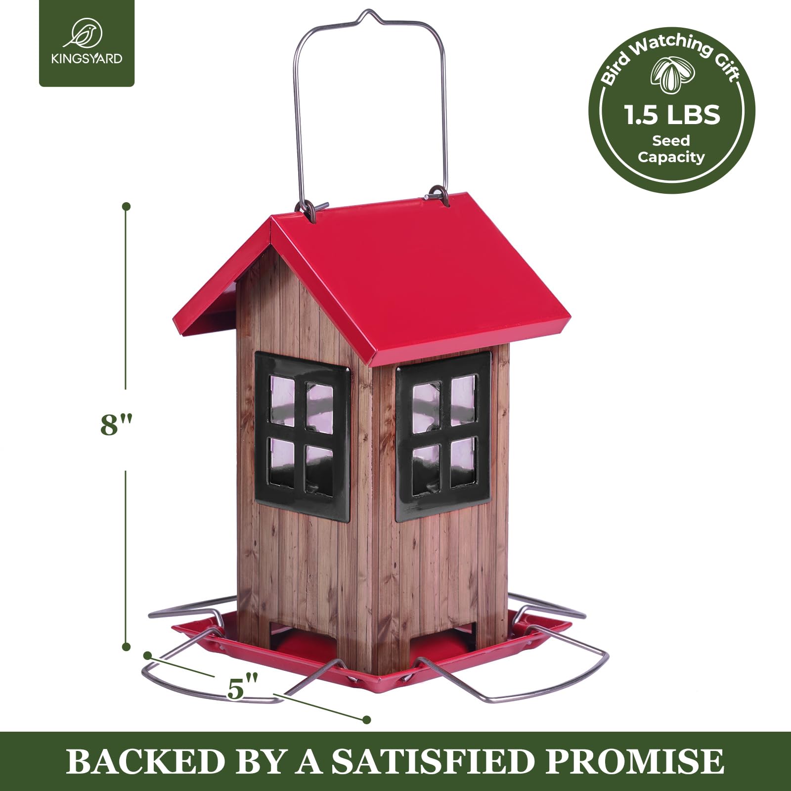 Side view of Kingsyard Bird House Feeder in natural garden setting
