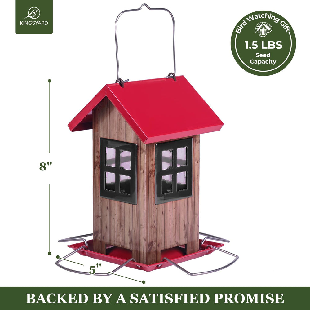 Side view of Kingsyard Bird House Feeder in natural garden setting